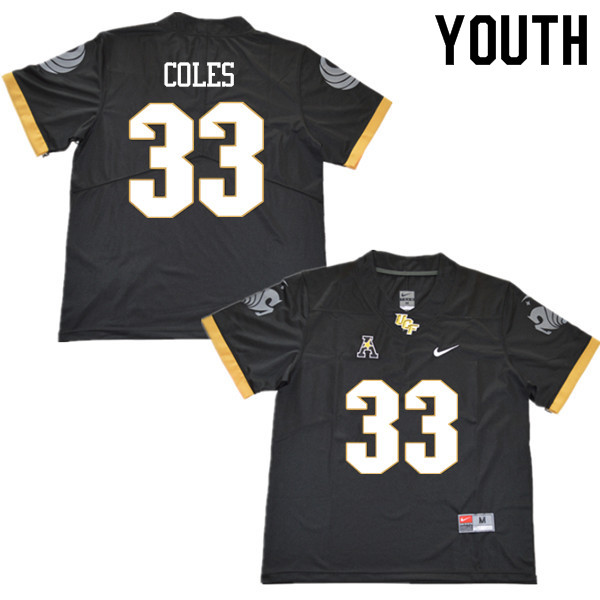 Youth #33 Trillion Coles UCF Knights College Football Jerseys Sale-Black - Click Image to Close